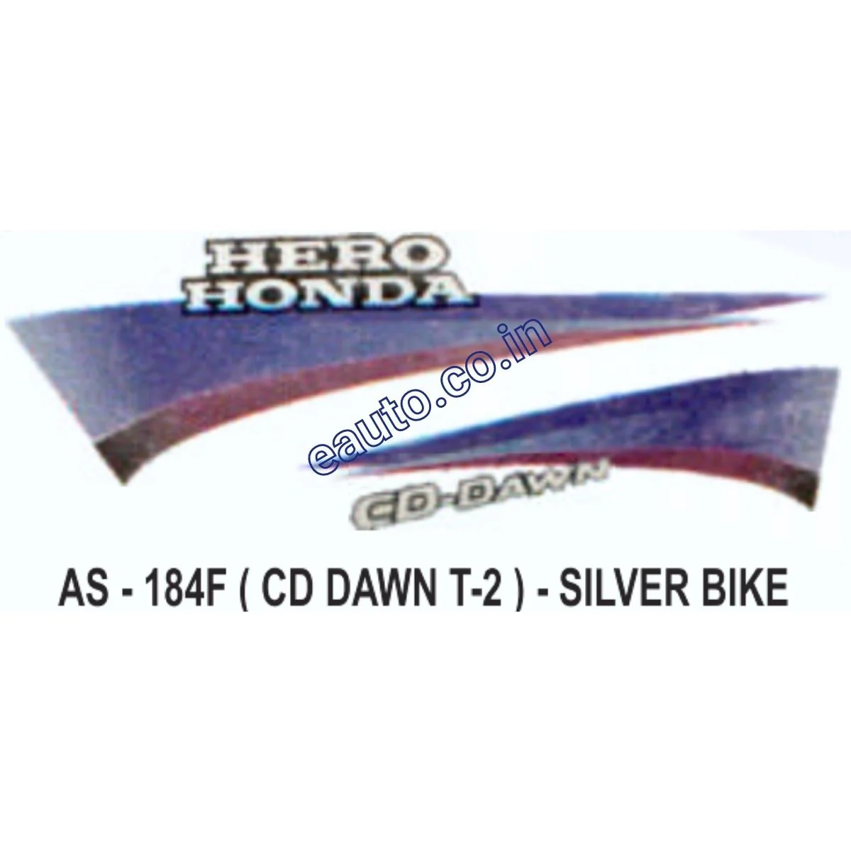 Graphics Sticker Set for Hero Honda CD Dawn | Type 2 | Silver Vehicle | Both Sides