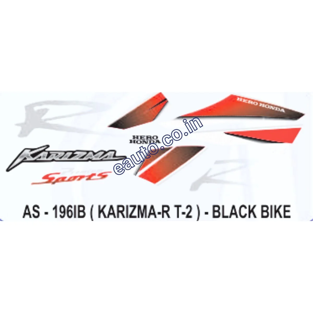 Graphics Sticker Set for Hero Honda Karizma R Sports | Type 2 | Black Vehicle | Both Sides