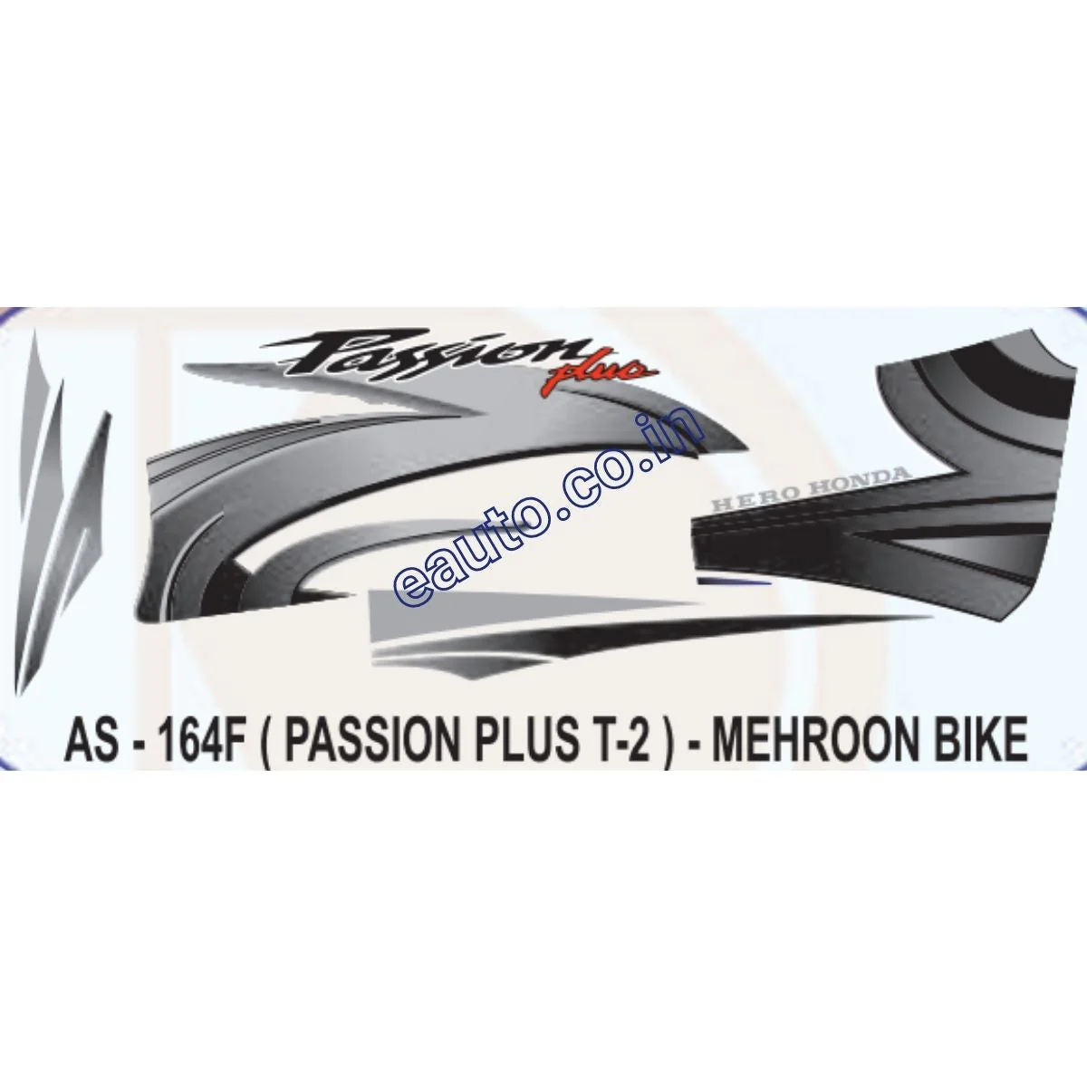Graphics Sticker Set for Hero Honda Passion Plus | Type 2 | Mehroon Vehicle | Both Sides