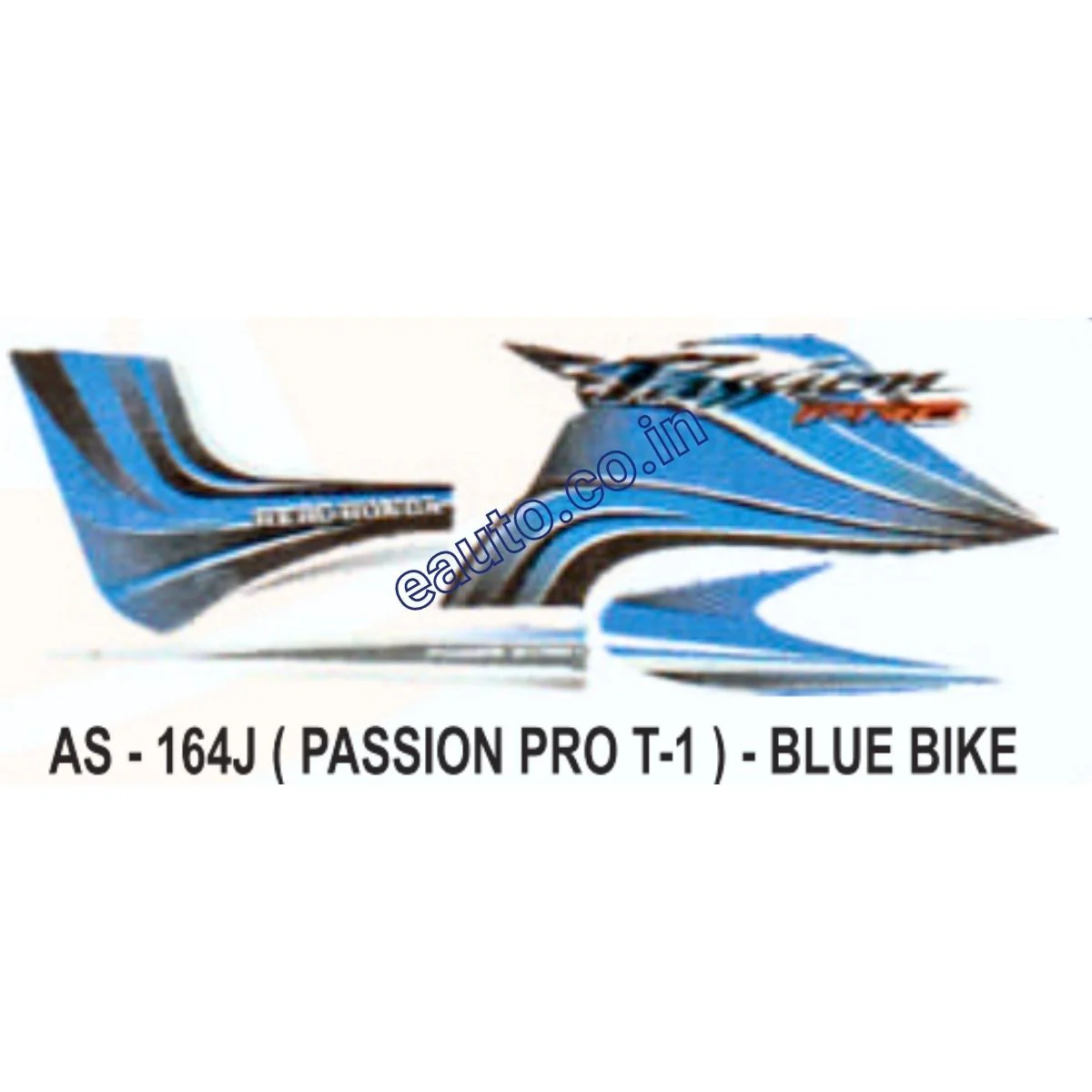 Graphics Sticker Set for Hero Honda Passion Pro | Type 1 | Blue Vehicle | Both Sides
