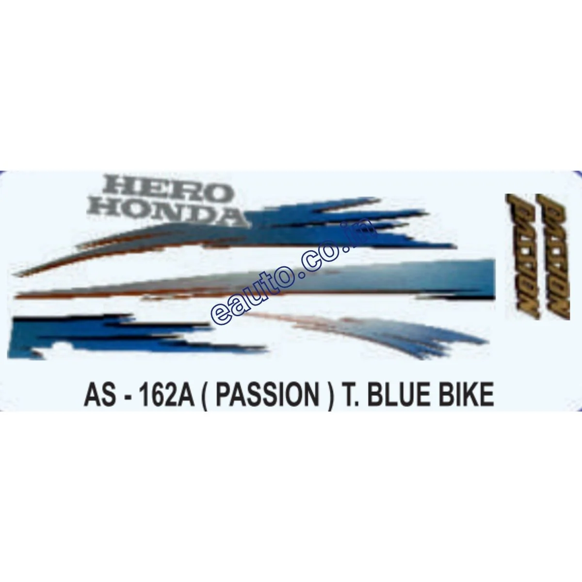 Graphics Sticker Set for Hero Honda Passion | Turqoise Blue Vehicle | Both Sides