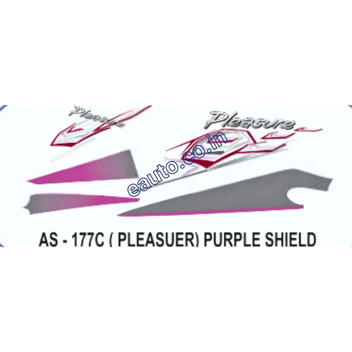 Graphics Sticker Set for Hero Honda Pleasure | Purple Shield Sticker | Both Sides