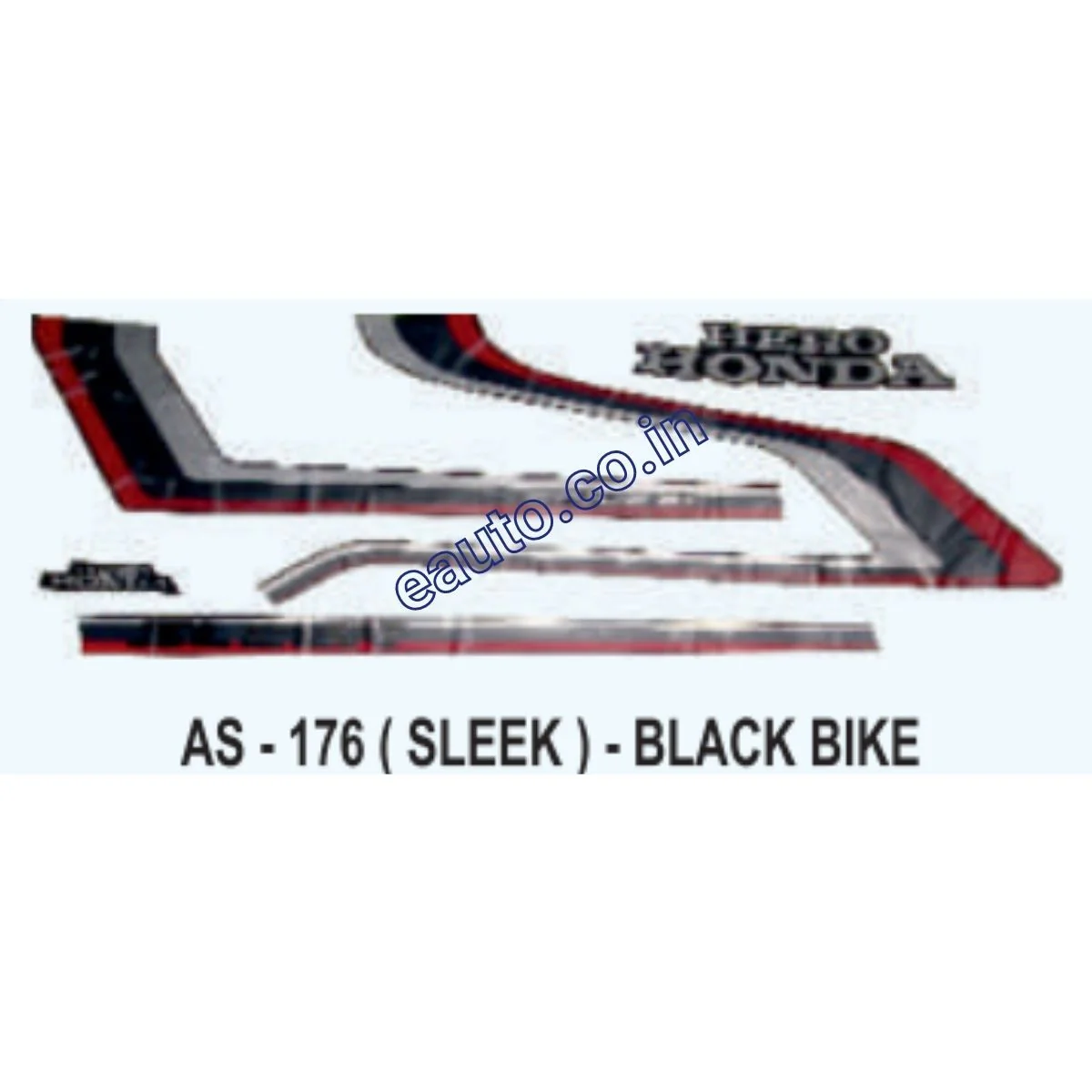 Graphics Sticker Set for Hero Honda Sleek | Black Vehicle | Both Sides