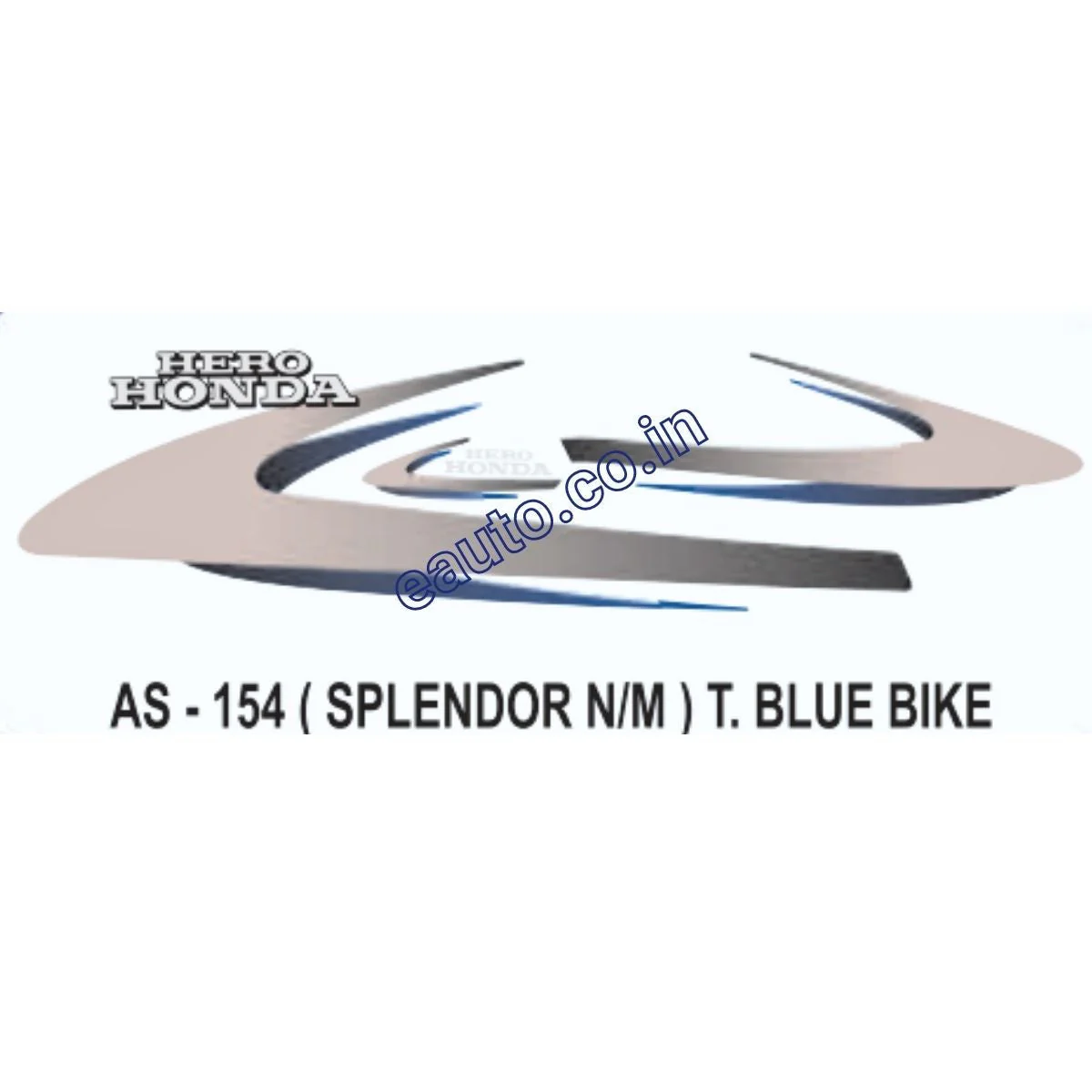 Graphics Sticker Set for Hero Honda Splendor | New Model | Blue Vehicle | Both Sides