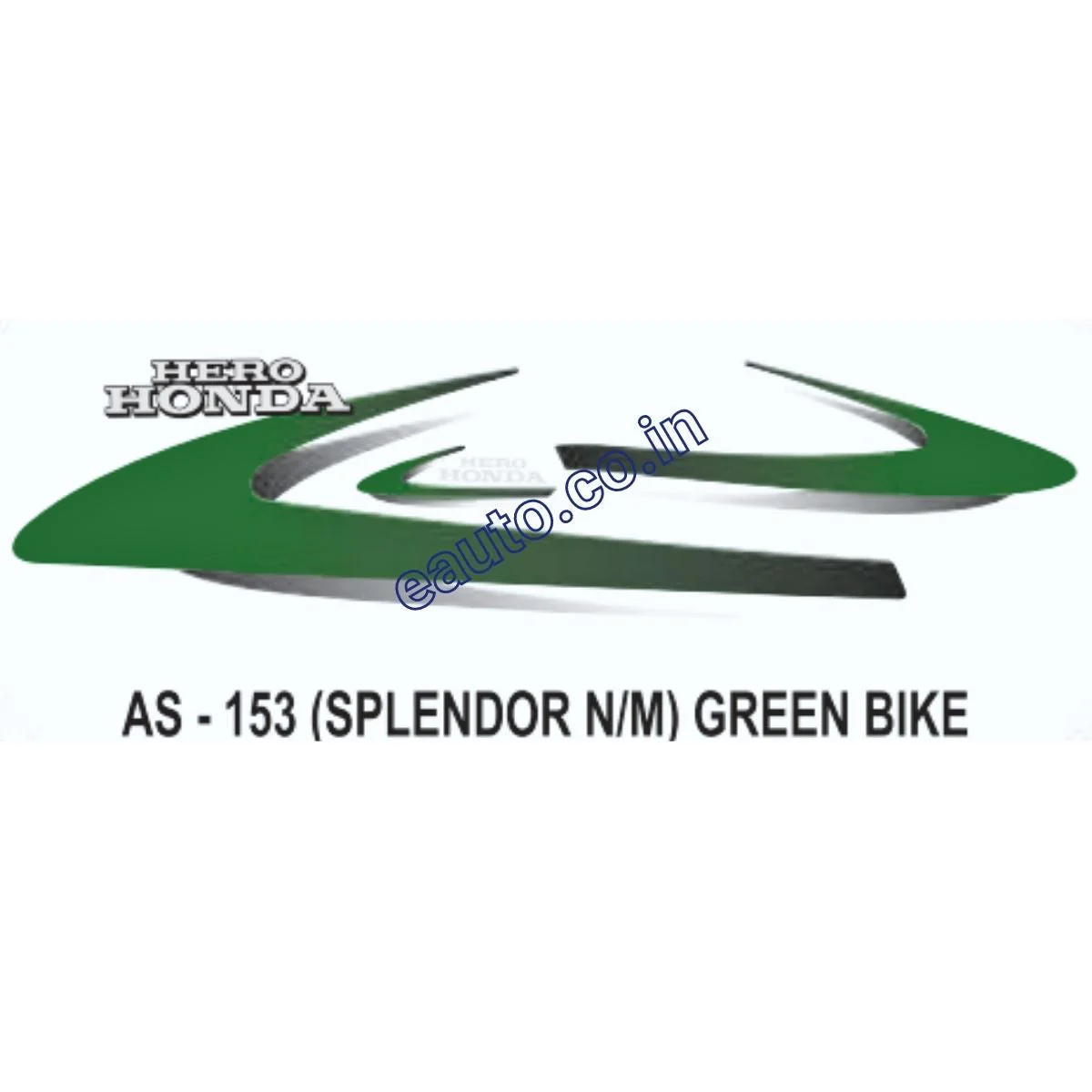 Graphics Sticker Set for Hero Honda Splendor | New Model | Green Vehicle | Both Sides