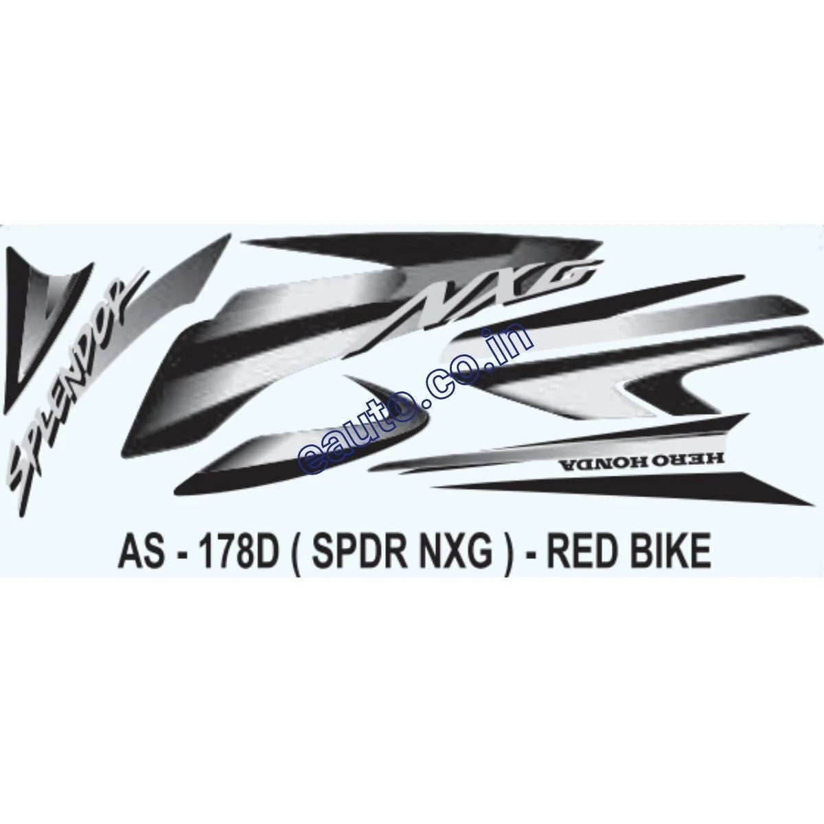 Graphics Sticker Set for Hero Honda Splendor NXG | Red Vehicle | Both Sides