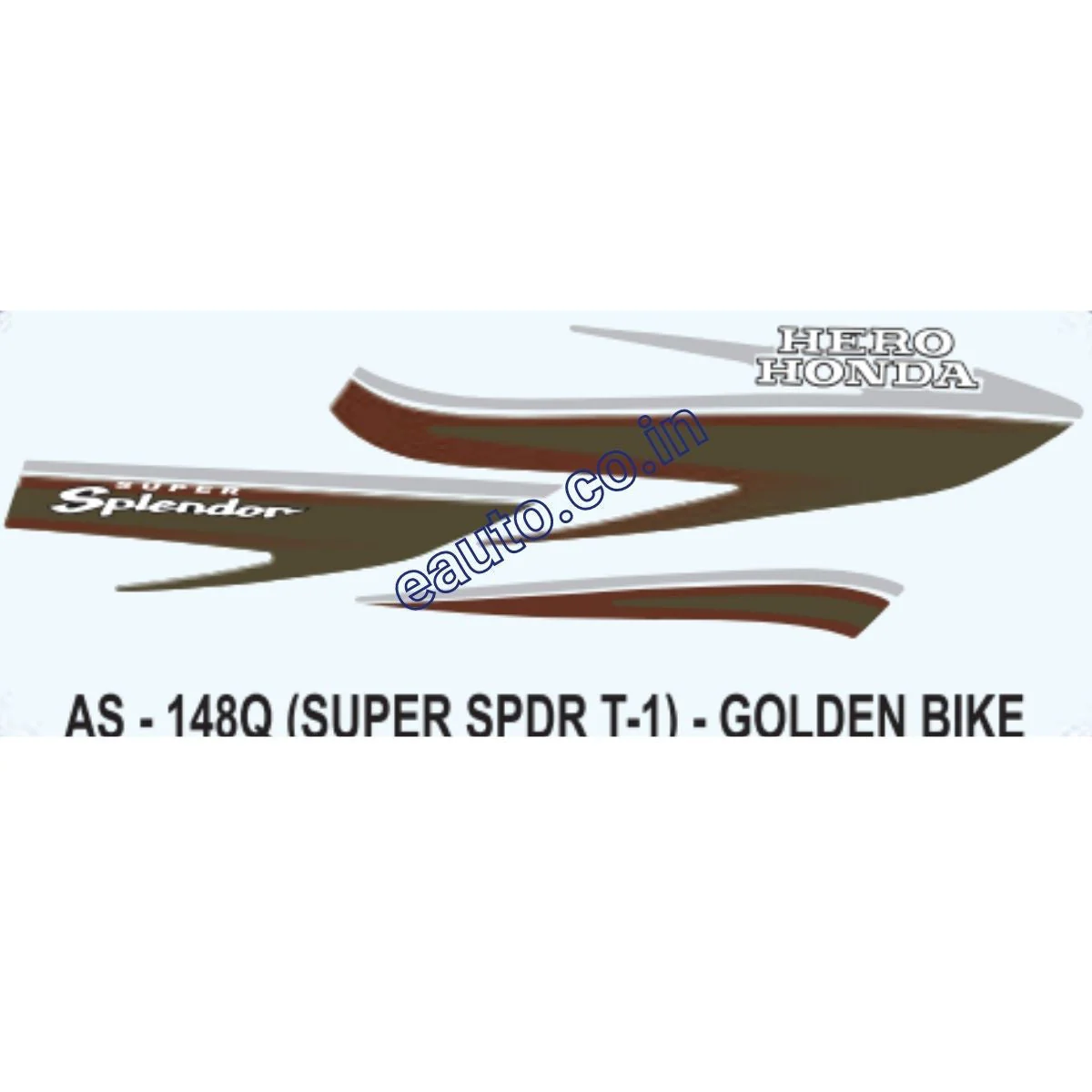 Graphics Sticker Set for Hero Honda Super Splendor | Type 1 | Golden Vehicle | Both Sides