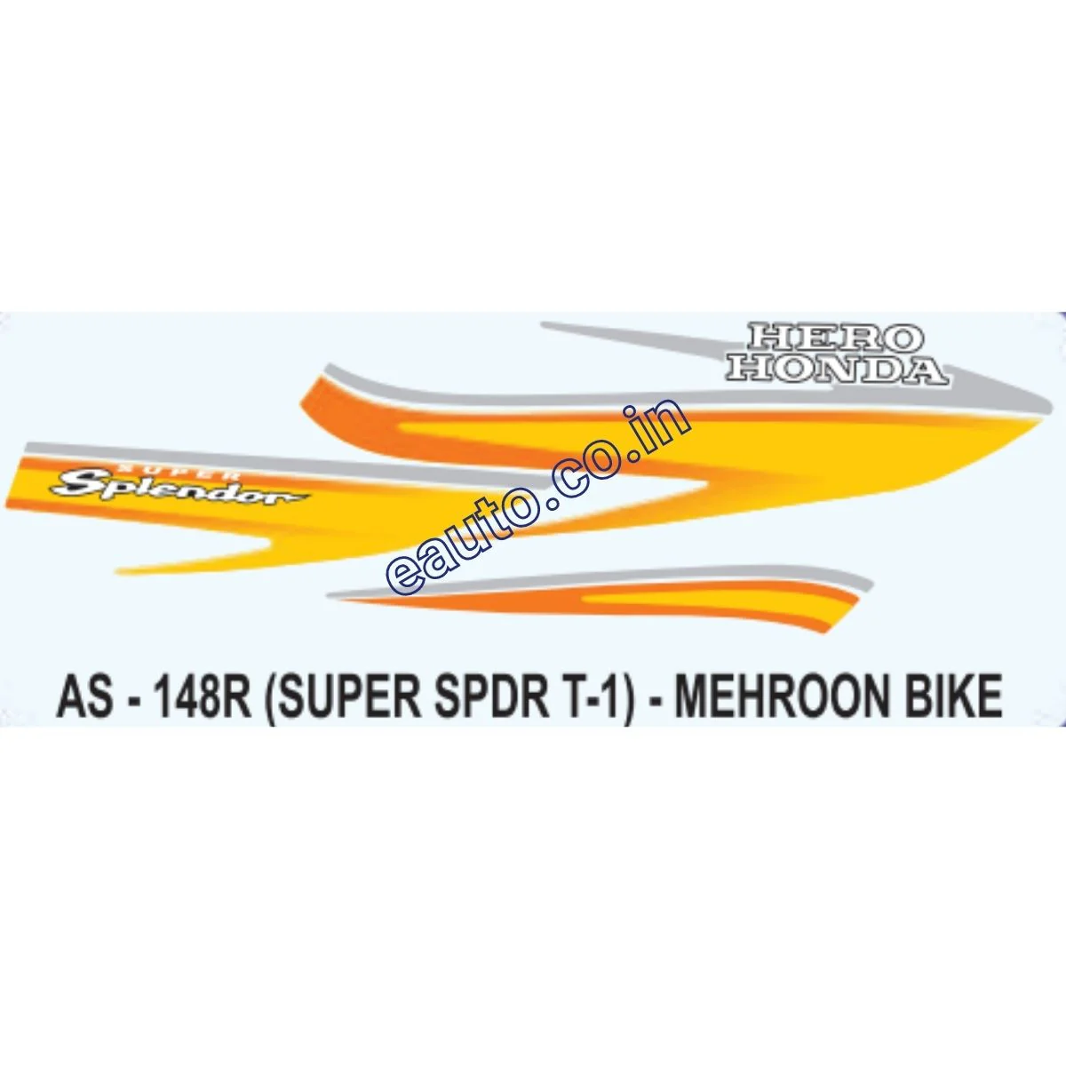 Graphics Sticker Set for Hero Honda Super Splendor | Type 1 | Mehroon Vehicle | Both Sides