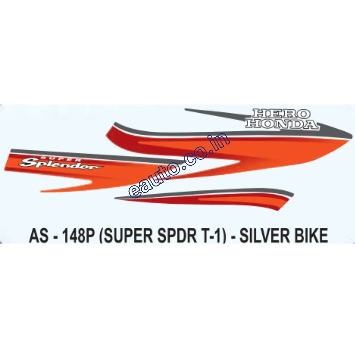 Graphics Sticker Set for Hero Honda Super Splendor | Type 1 | Silver Vehicle | Both Sides