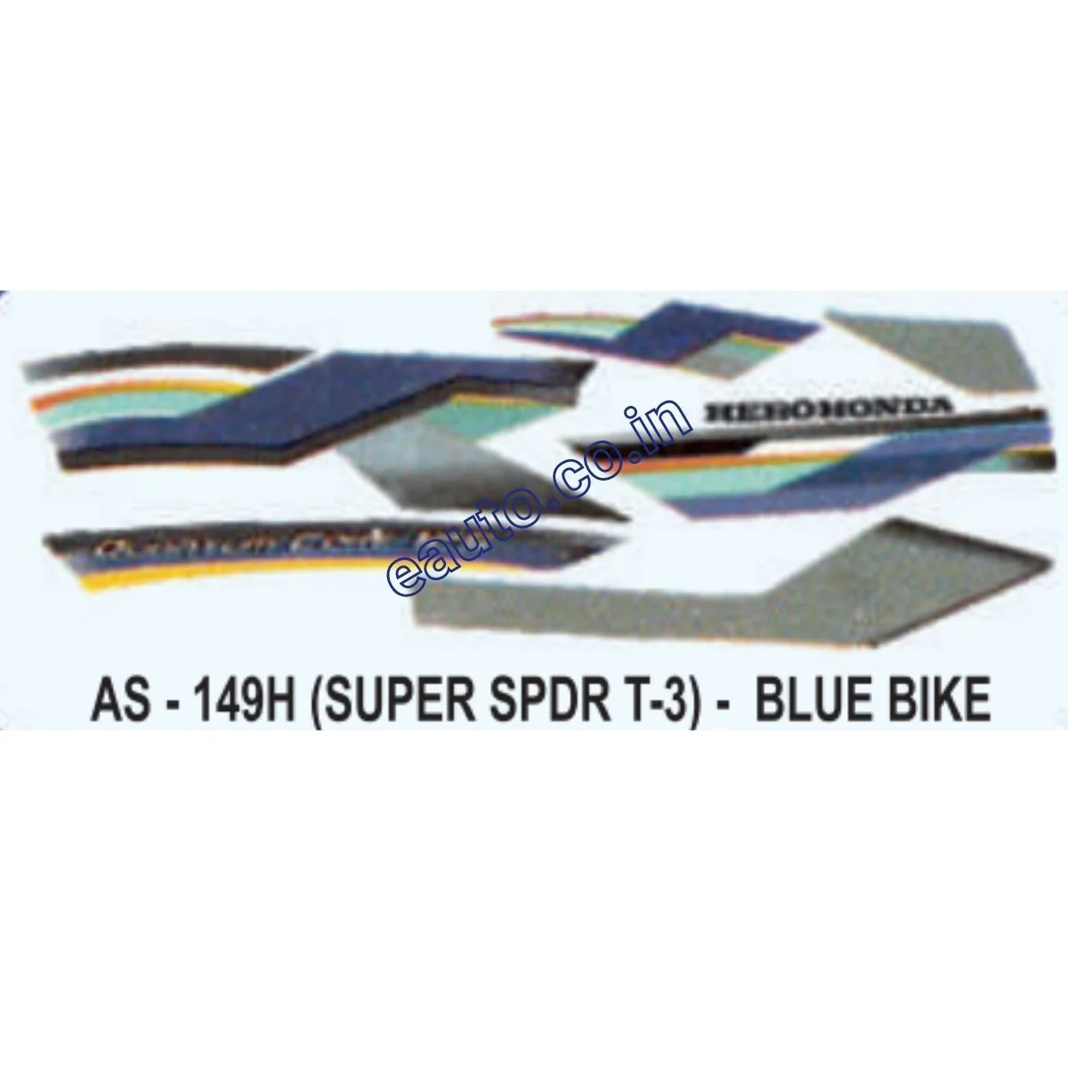 Graphics Sticker Set for Hero Honda Super Splendor | Type 3 | Blue Vehicle | Both Sides