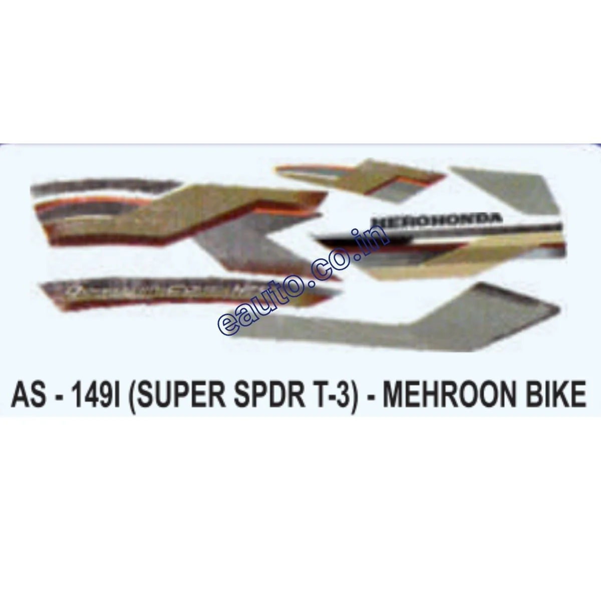 Graphics Sticker Set for Hero Honda Super Splendor | Type 3 | Mehroon Vehicle | Both Sides