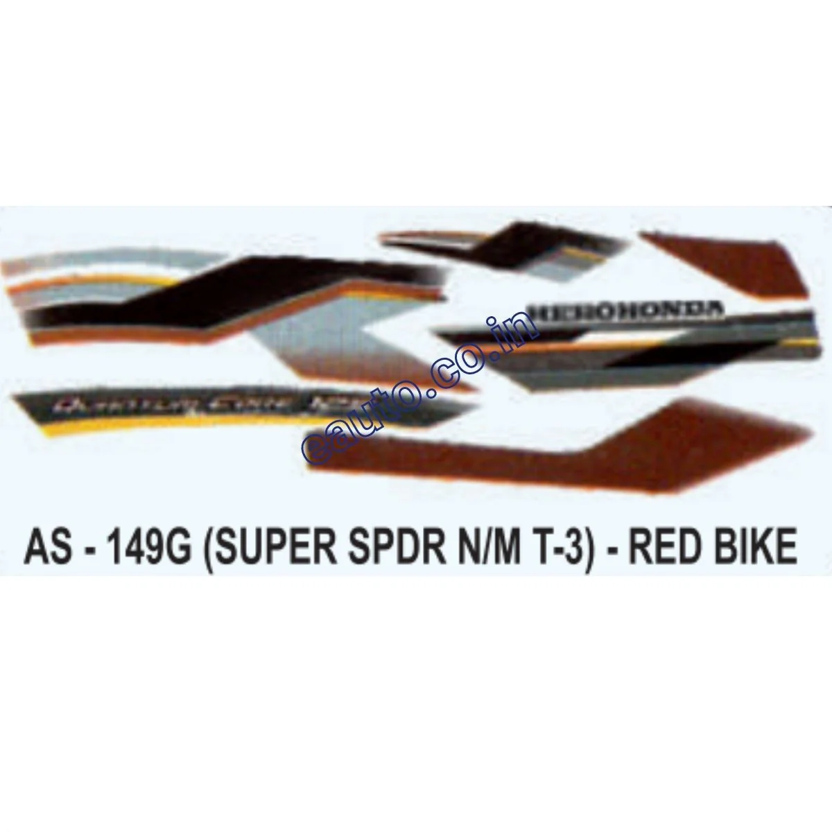 Graphics Sticker Set for Hero Honda Super Splendor | Type 3 | Red Vehicle | Both Sides
