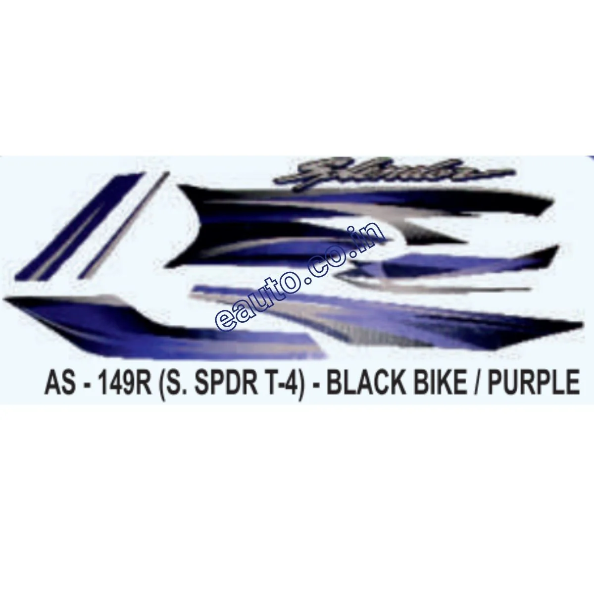 Graphics Sticker Set for Hero Honda Super Splendor | Type 4 | Black Vehicle | Purple Sticker | Both Sides