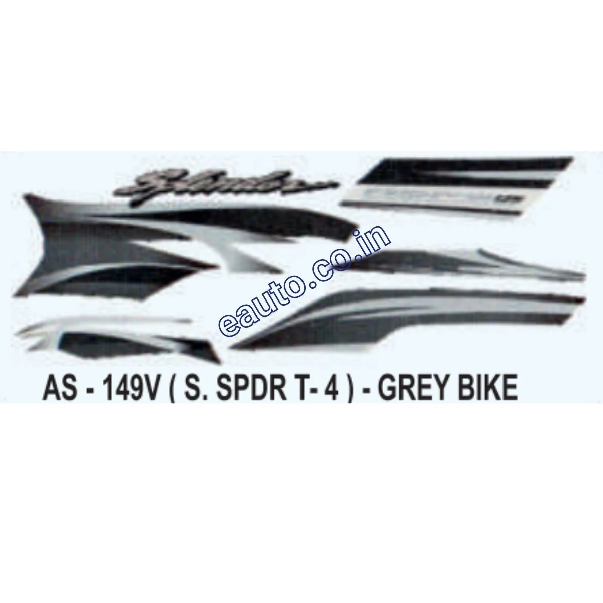 Graphics Sticker Set for Hero Honda Super Splendor | Type 4 | Grey Vehicle | Both Sides