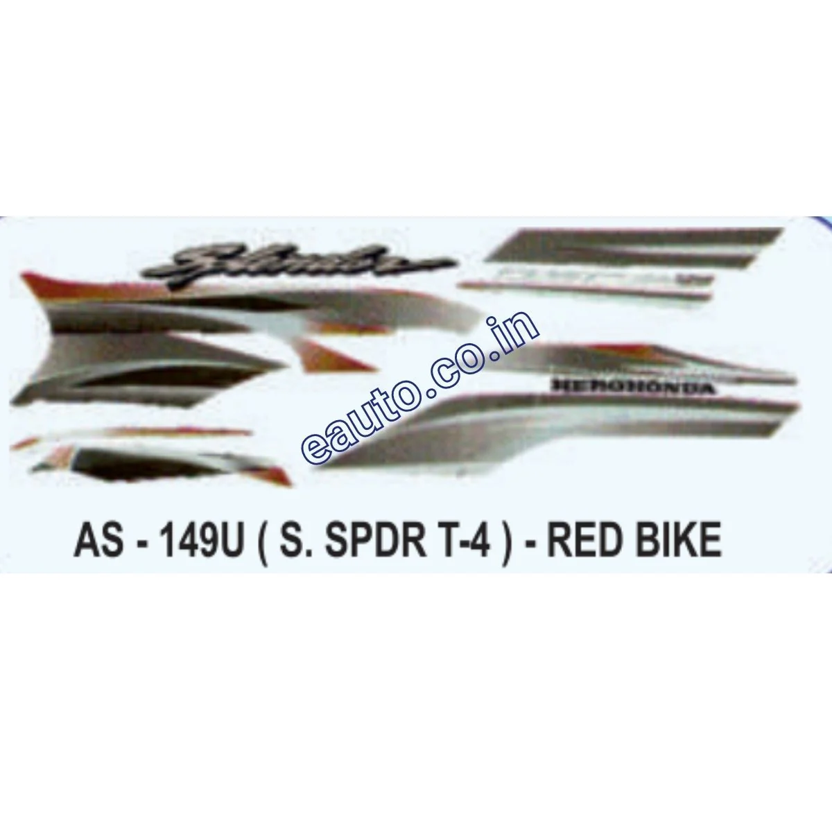 Graphics Sticker Set for Hero Honda Super Splendor | Type 4 | Red Vehicle | Both Sides