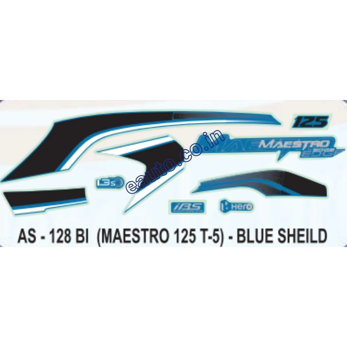 Graphics Sticker Set for Hero Maestro Edge 125 i3S | Type 5 | Blue Vehicle | Both Sides