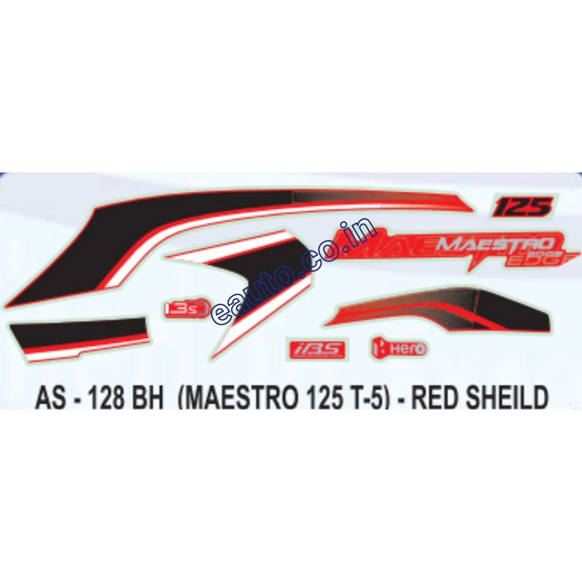 Graphics Sticker Set for Hero Maestro Edge 125 i3S | Type 5 | Red Vehicle | Both Sides