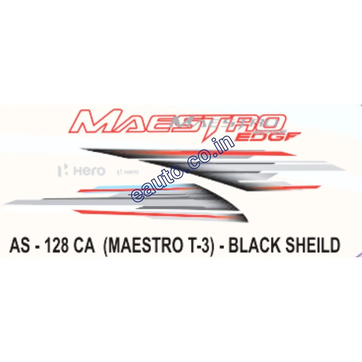 Graphics Sticker Set for Hero Maestro Edge | Type 3 | Black Vehicle | Both Sides