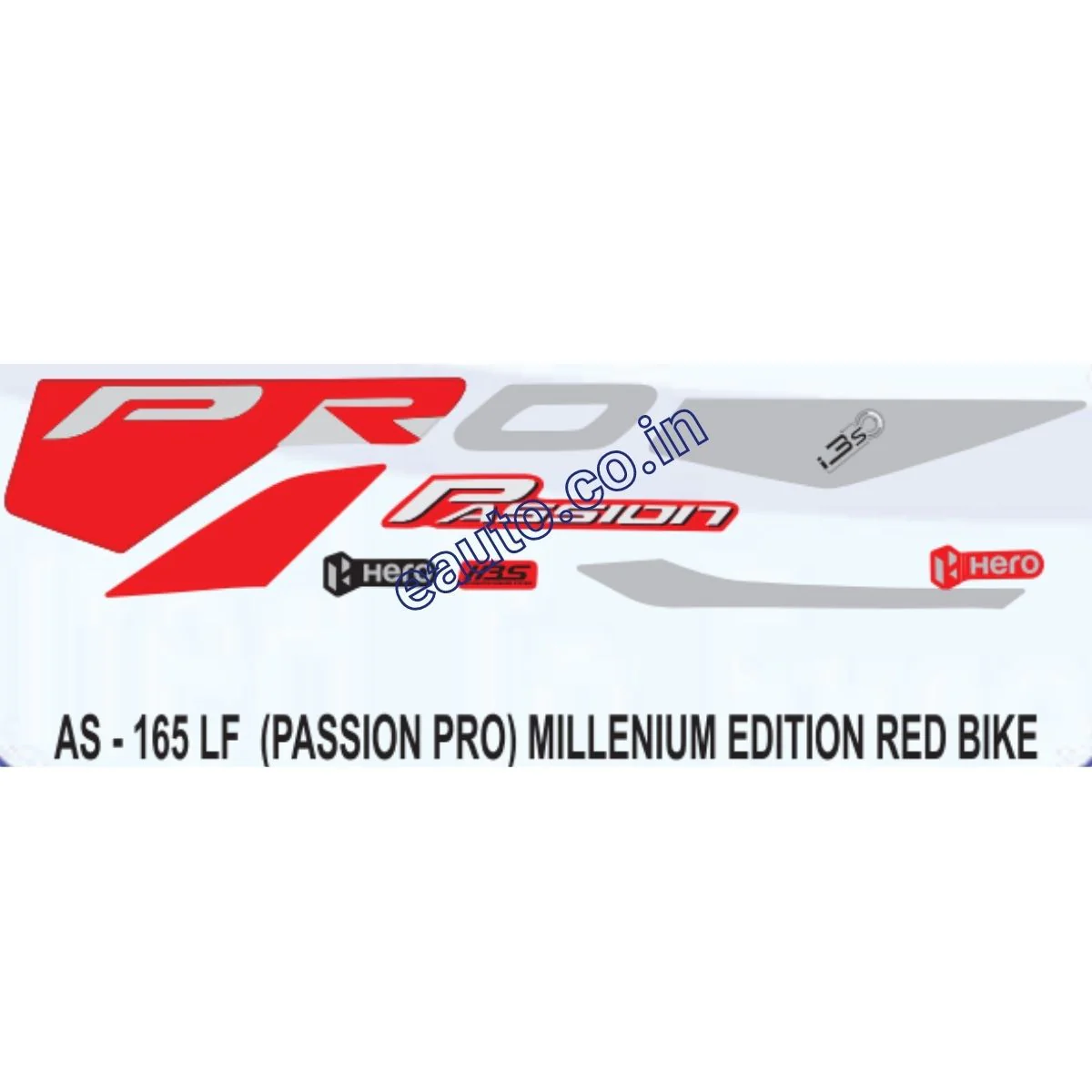 Graphics Sticker Set for Hero Passion Pro i3S | Millenium Edition | Red Vehicle | Both Sides