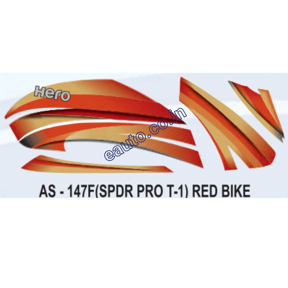 Graphics Sticker Set for Hero Splendor Pro | Type 1 | Red Vehicle | Both Sides
