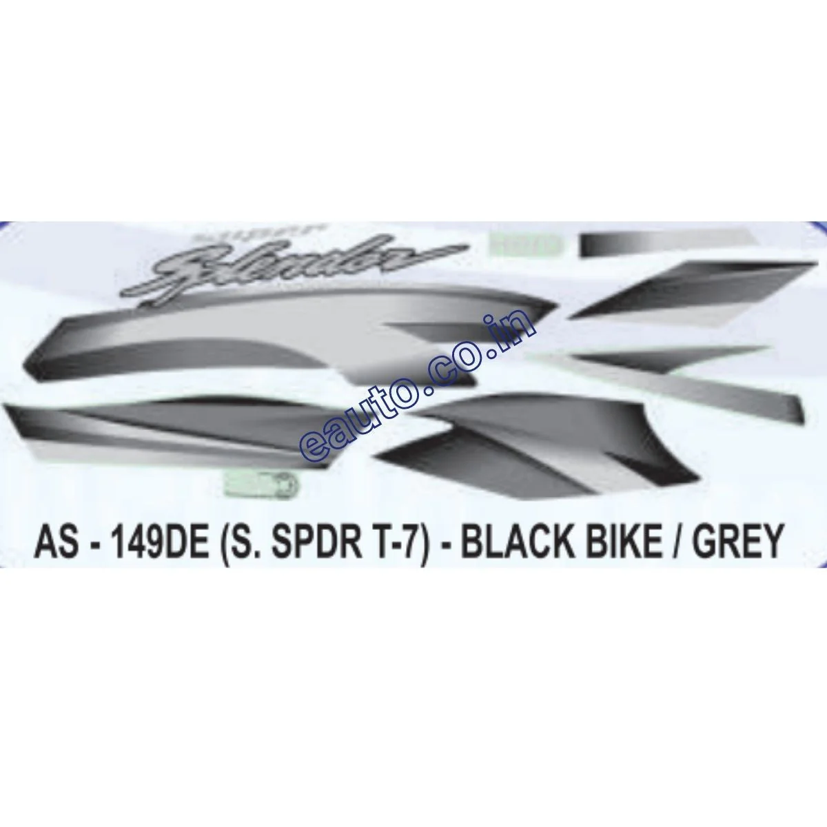 Graphics Sticker Set for Hero Super Splendor i3S | Type 7 | Black Vehicle | Grey Sticker | Both Sides