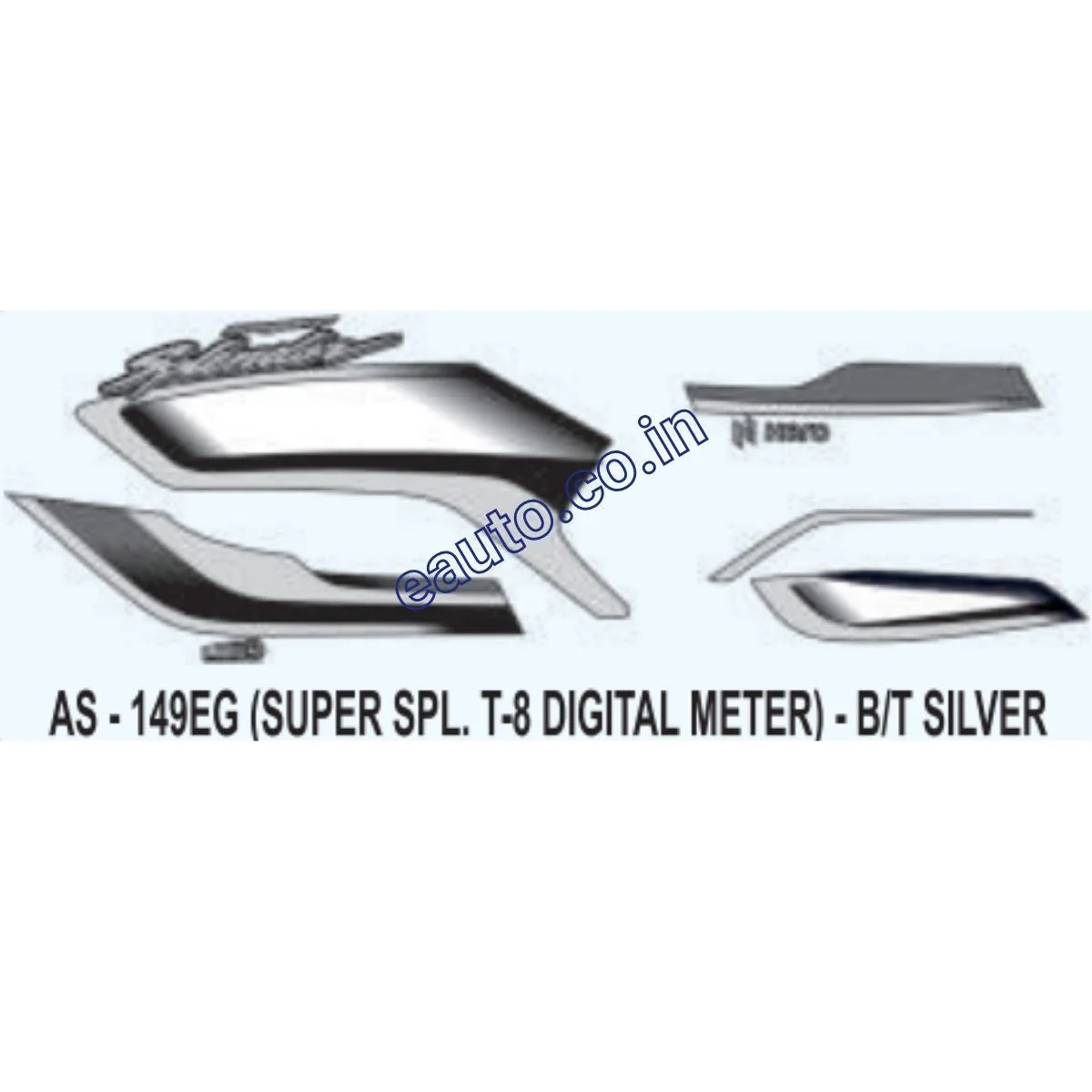 Graphics Sticker Set for Hero Super Splendor i3S | Type 8 | Digital Meter | Black & Silver Sticker | Both Sides