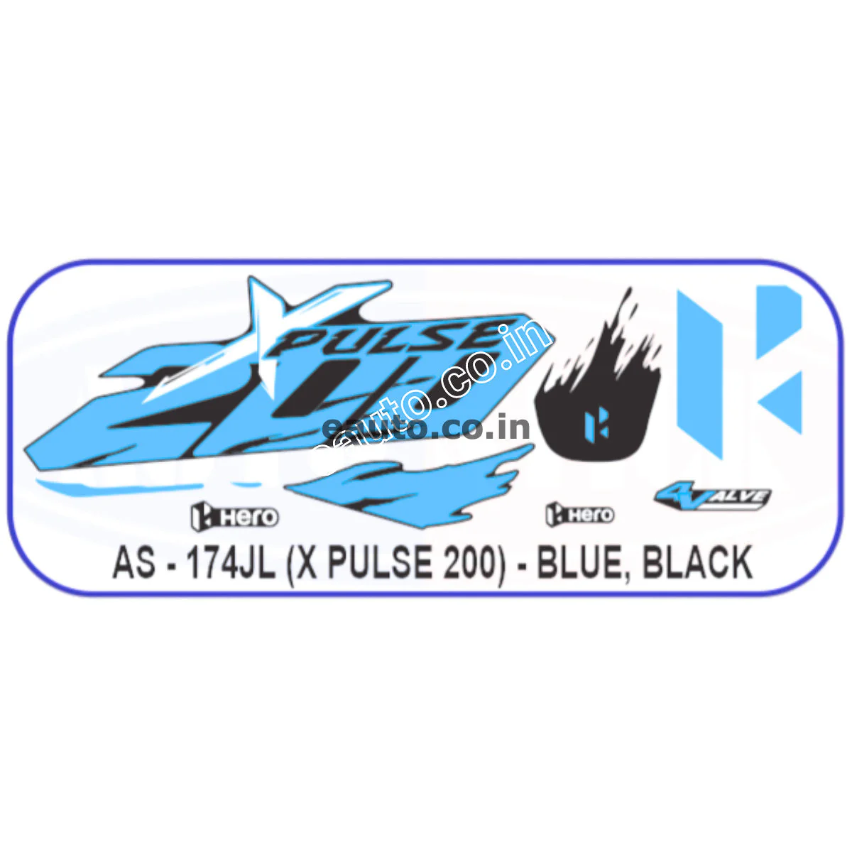 Graphics Sticker Set for Hero XPulse 200 | 4V | Blue & Black Sticker | Both Sides
