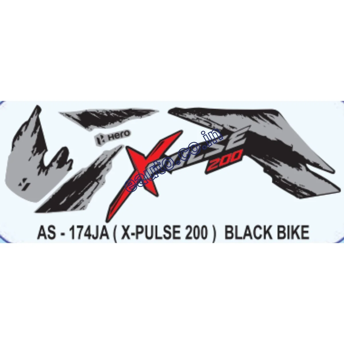 Graphics Sticker Set for Hero XPulse 200 | Black Vehicle | Both Sides