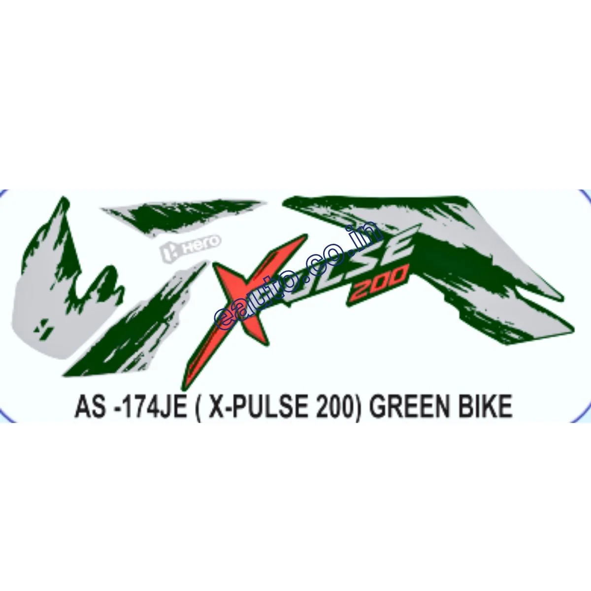 Graphics Sticker Set for Hero XPulse 200 | Green Vehicle | Both Sides
