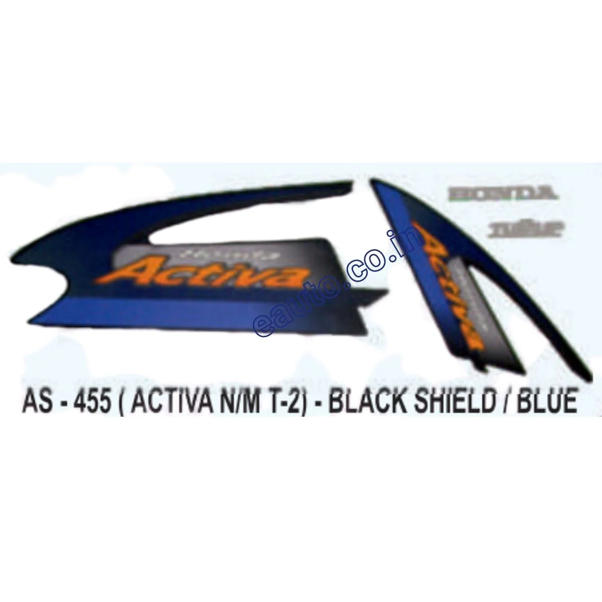 Graphics Sticker Set for Honda Activa | Type 2 | New Model | Black & Blue Sticker | Both Sides
