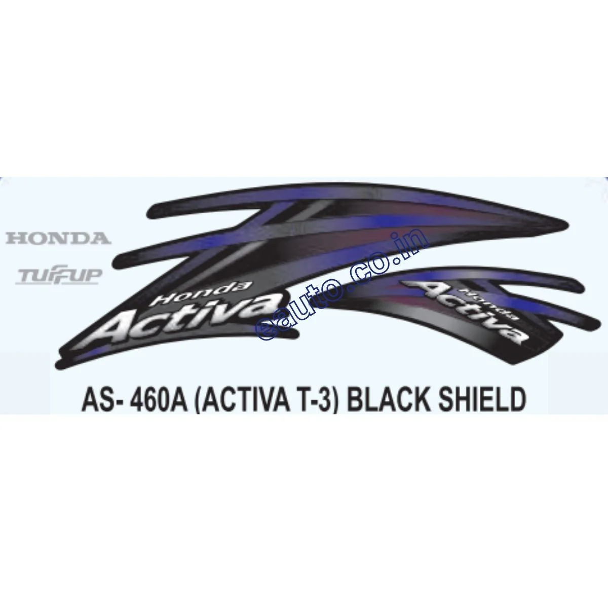 Graphics Sticker Set for Honda Activa | Type 3 | Black shield Sticker | Both Sides