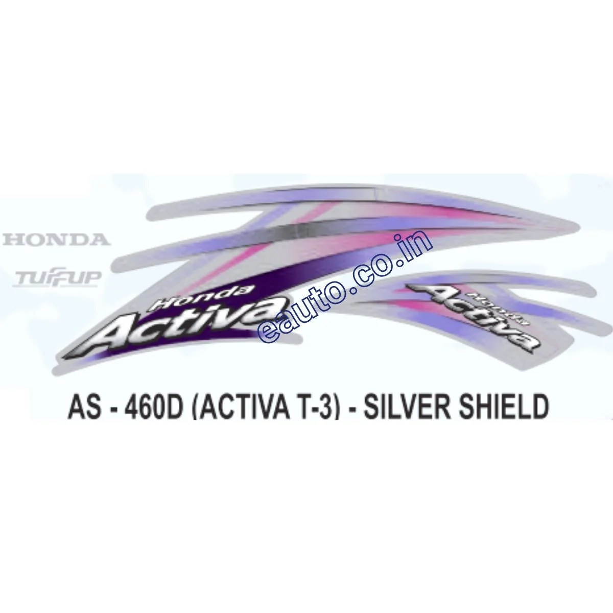 Graphics Sticker Set for Honda Activa | Type 3 | Silver Shield Sticker | Both Sides