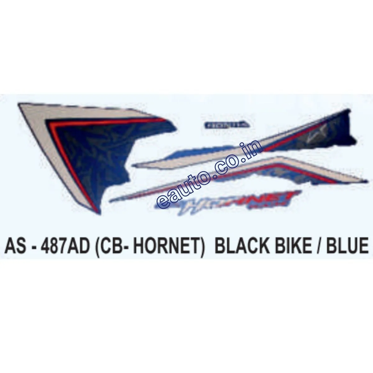 Graphics Sticker Set for Honda CB Hornet | Black Vehicle | Blue Sticker | Both Sides