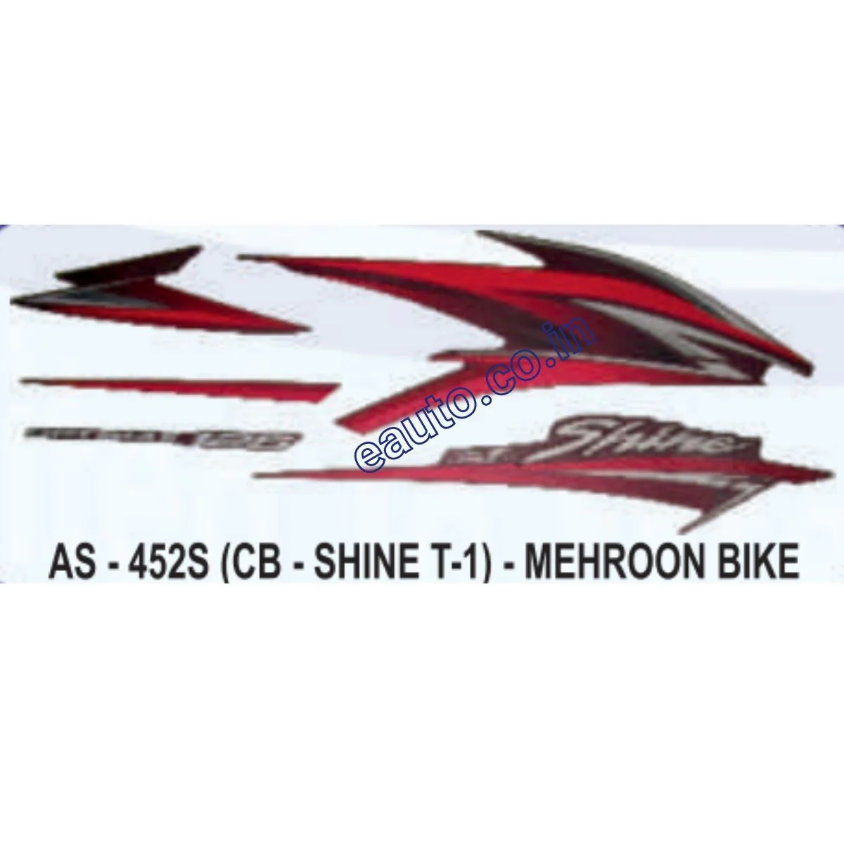 Graphics Sticker Set for Honda CB Shine | Type 1 | Mehroon Vehicle | Both Sides