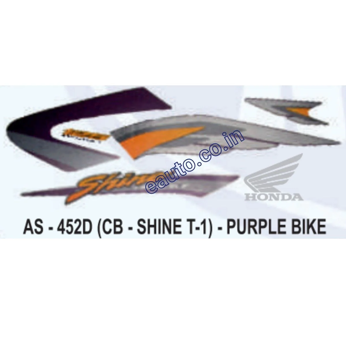 Graphics Sticker Set for Honda CB Shine | Type 1 | Purple Vehicle | Both Sides