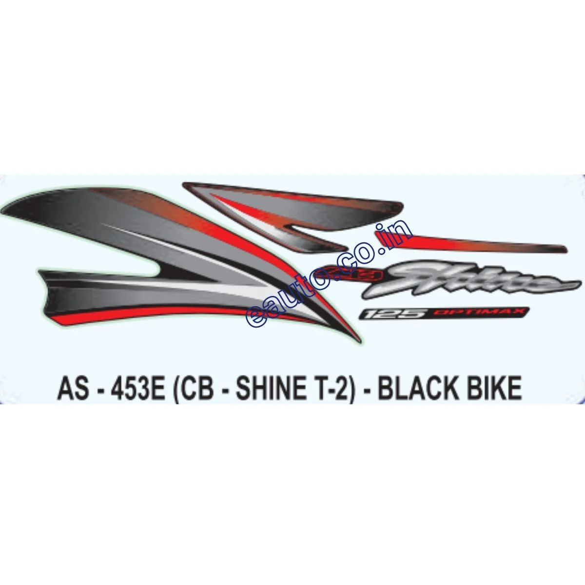 Graphics Sticker Set for Honda CB Shine | Type 2 | Black Vehicle | Both Sides