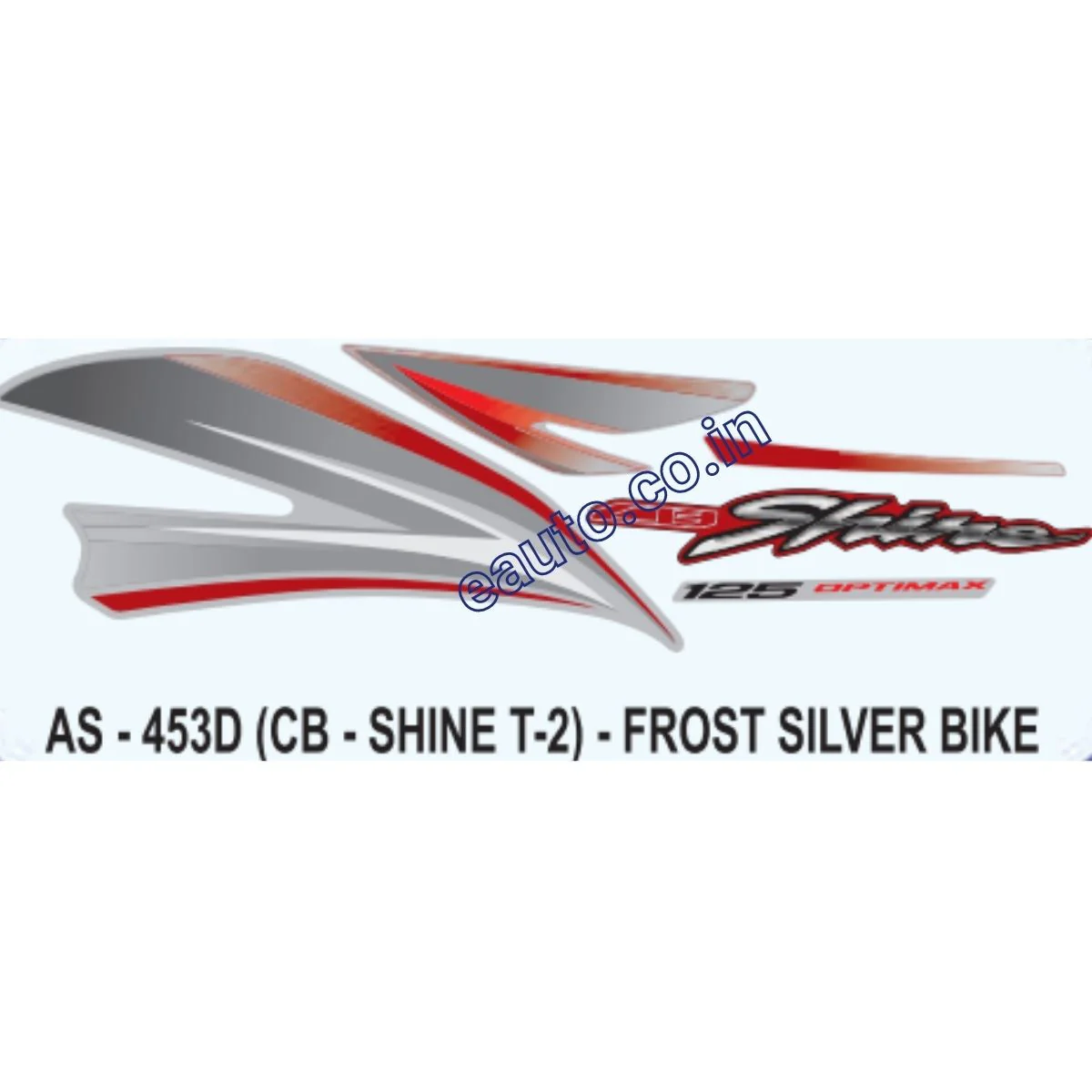 Graphics Sticker Set for Honda CB Shine | Type 2 | Frost Silver Vehicle | Both Sides