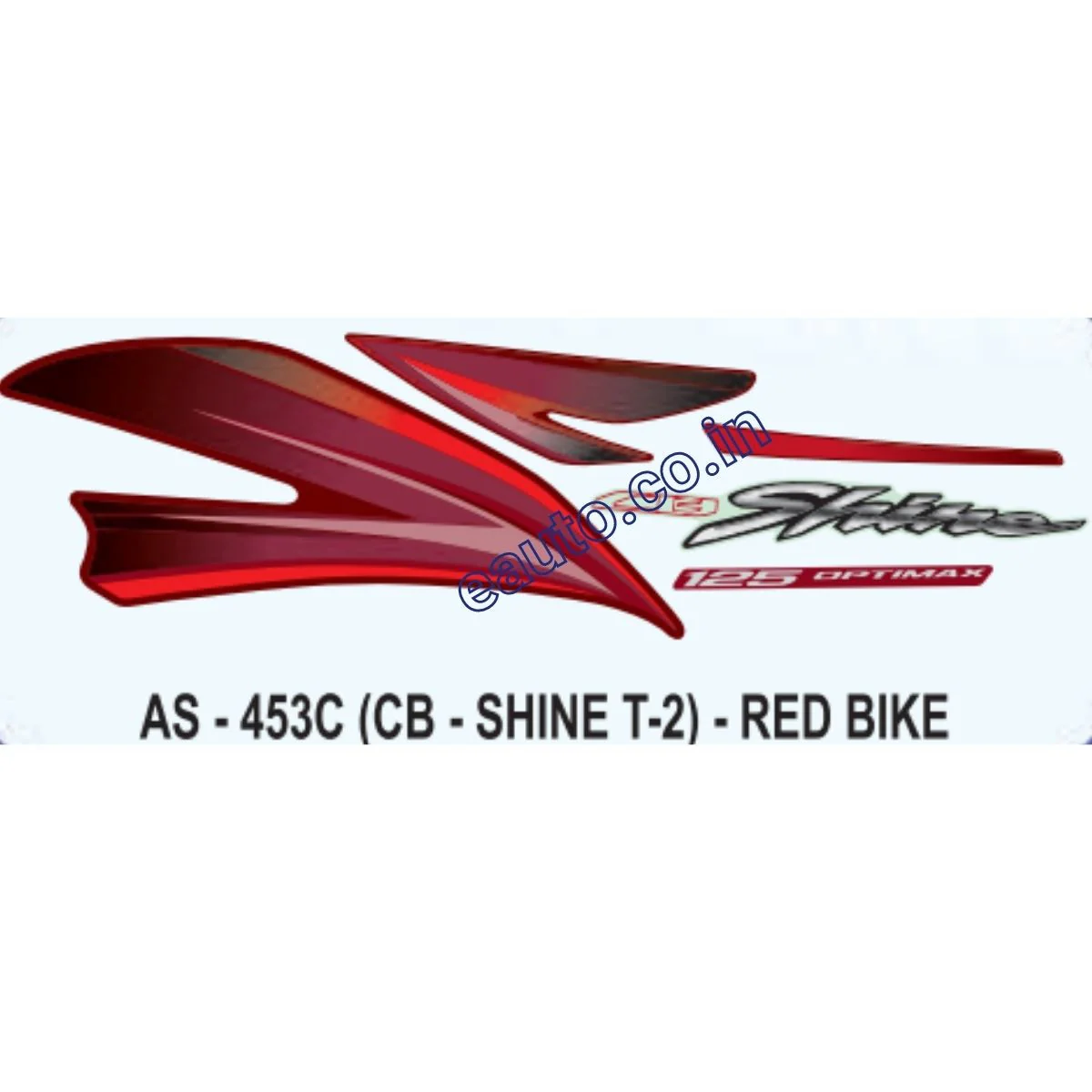 Graphics Sticker Set for Honda CB Shine | Type 2 | Red Vehicle | Both Sides
