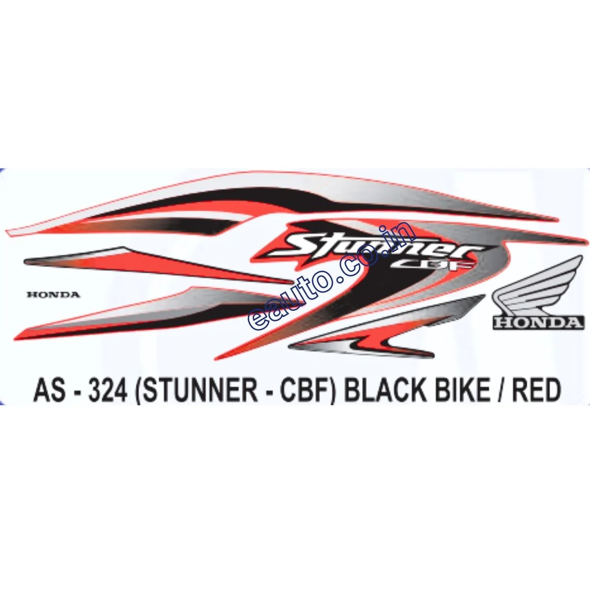 Graphics Sticker Set for Honda CBF Stunner | Black Vehicle | Red Sticker | Both Sides
