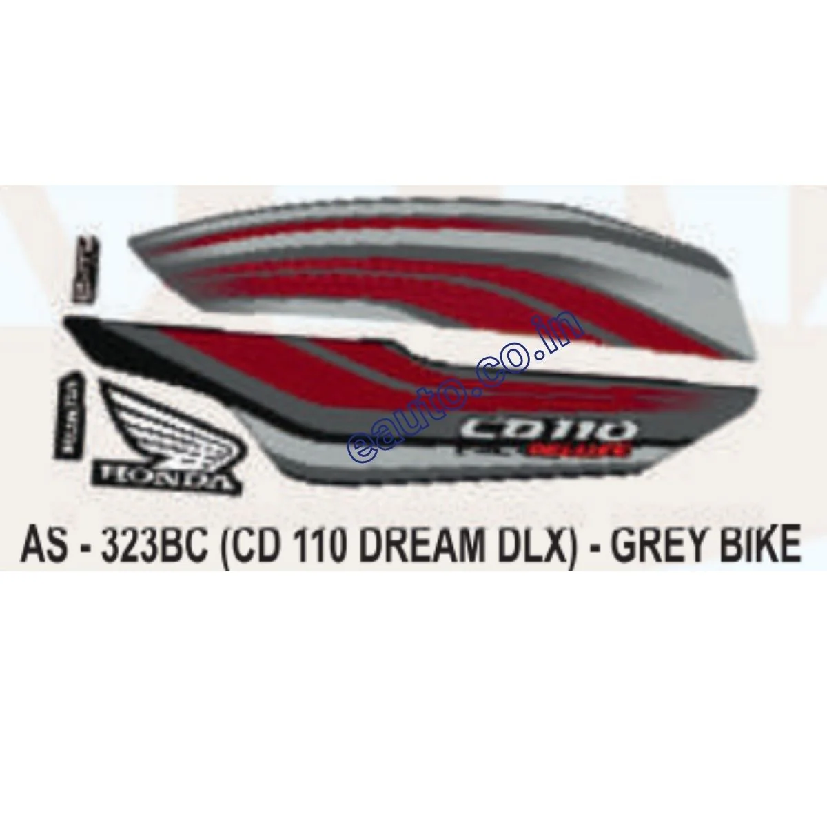 Graphics Sticker Set for Honda CD Dream 110 DLX | Grey Vehicle | Both Sides