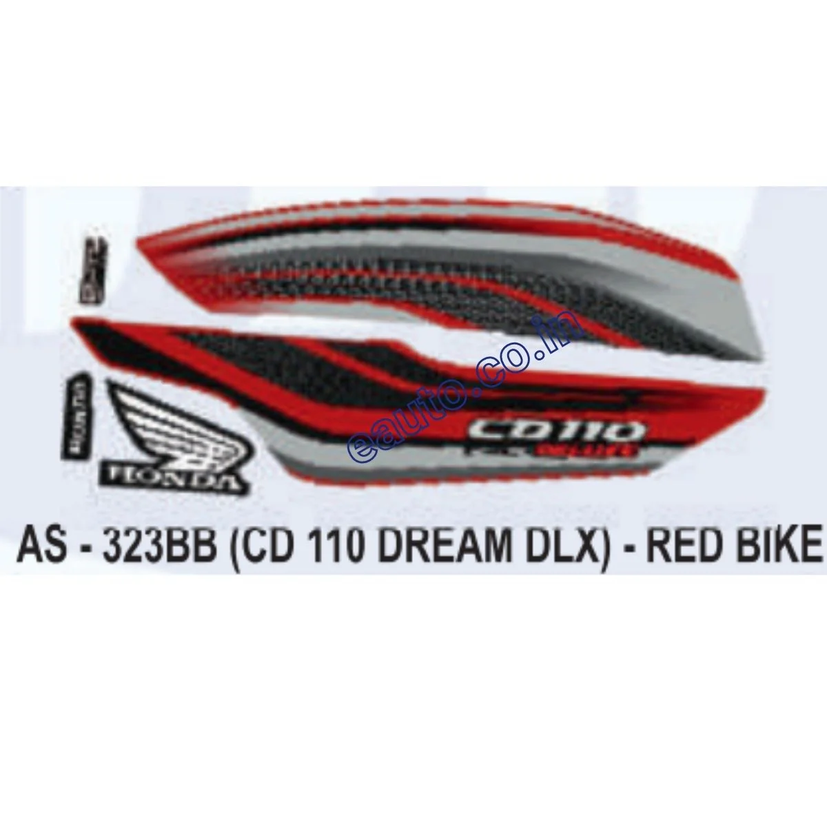 Graphics Sticker Set for Honda CD Dream 110 DLX | Red Vehicle | Both Sides