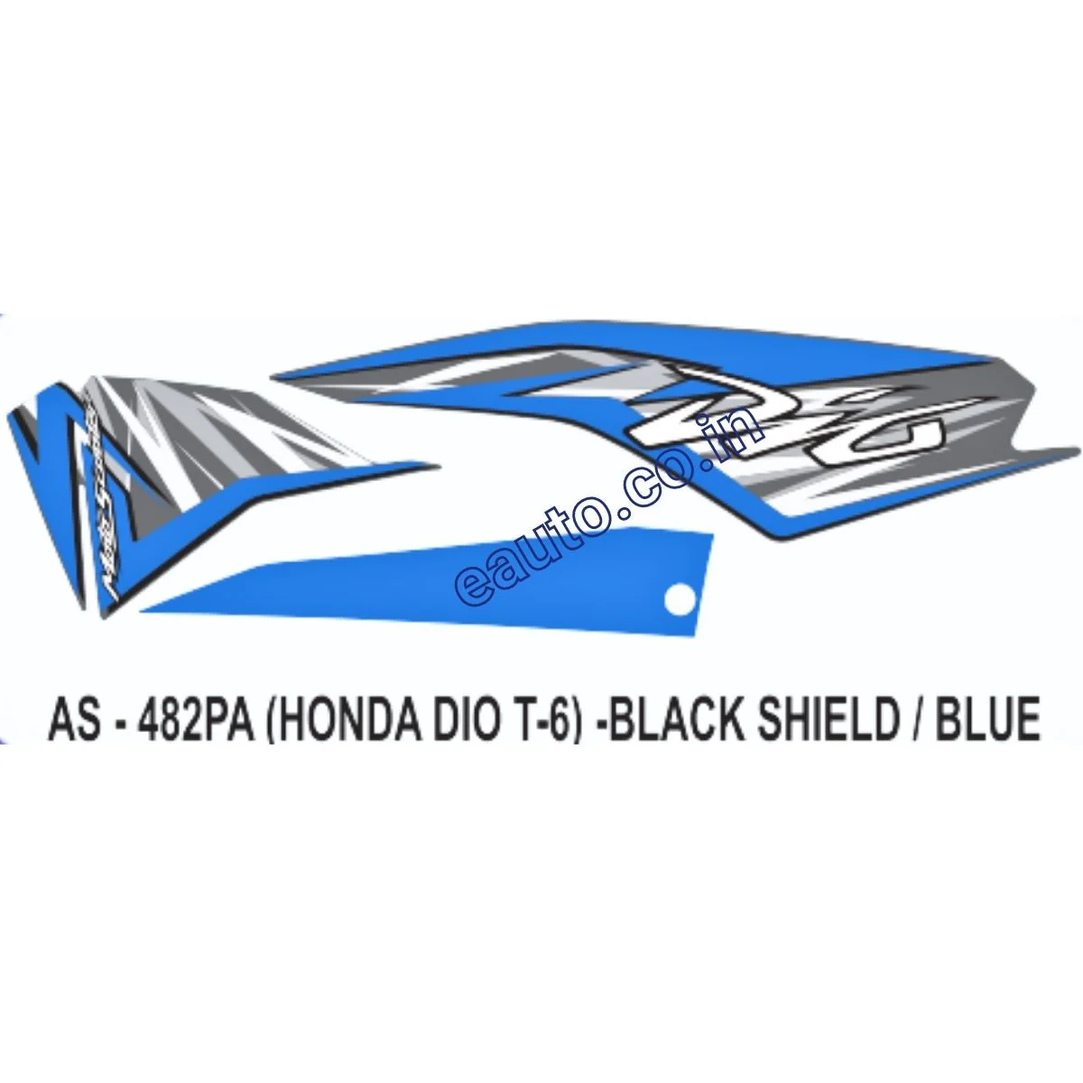 Graphics Sticker Set for Honda Dio | Type 5 | Black & Blue Sticker | Both Sides