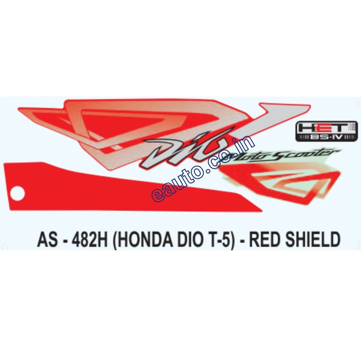 Graphics Sticker Set for Honda Dio | Type 5 | Red Sticker | Both Sides