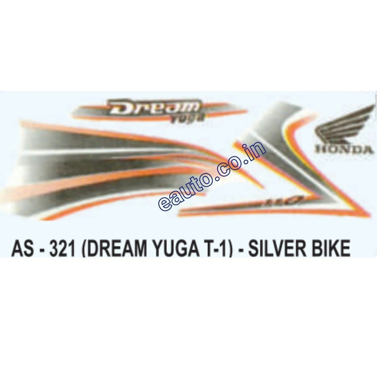 Graphics Sticker Set for Honda Dream Yuga 110 | Type 1 | Silver Vehicle | Both Sides