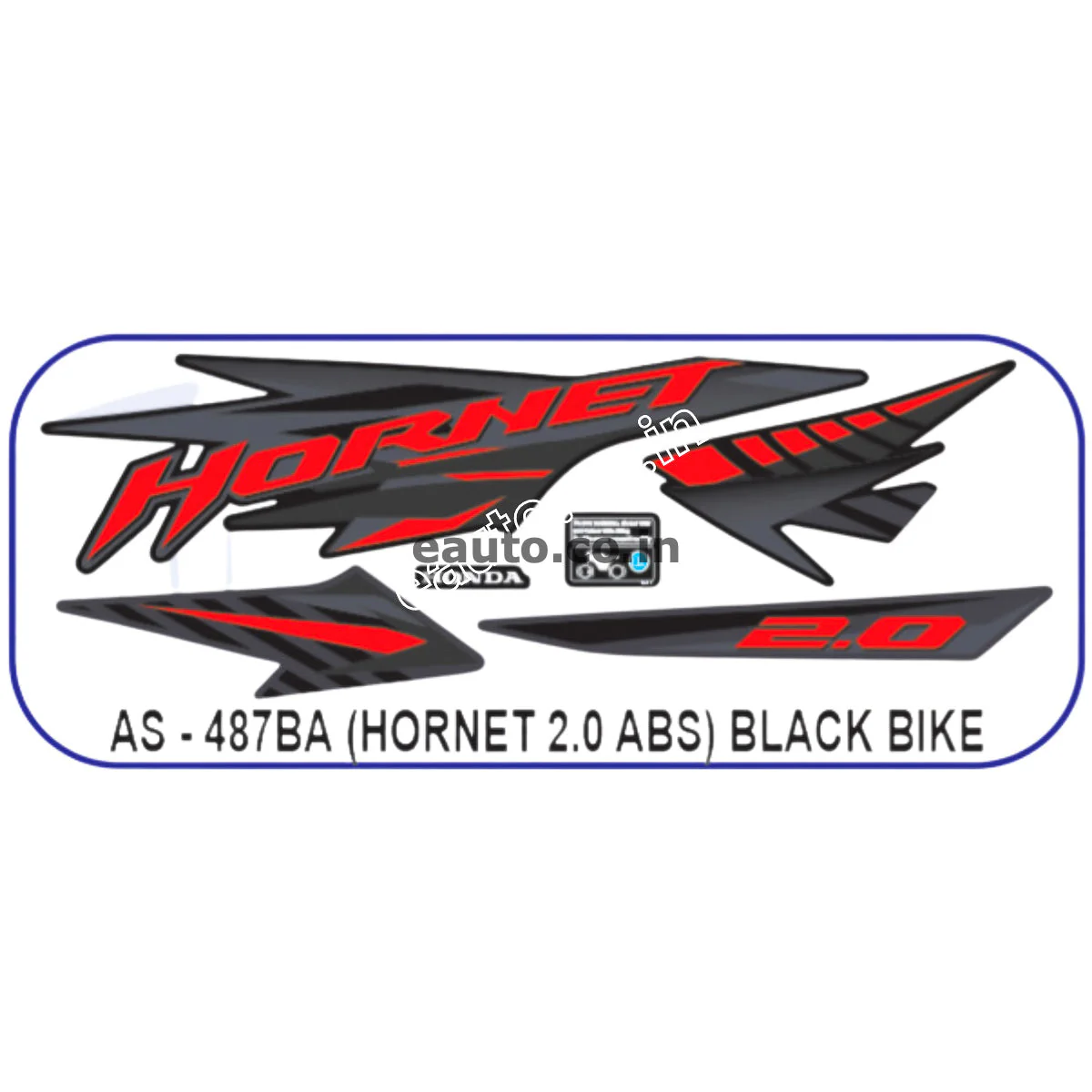 Graphics Sticker Set for Honda Hornet 2.0 | ABS | Black Vehicle | Both Sides