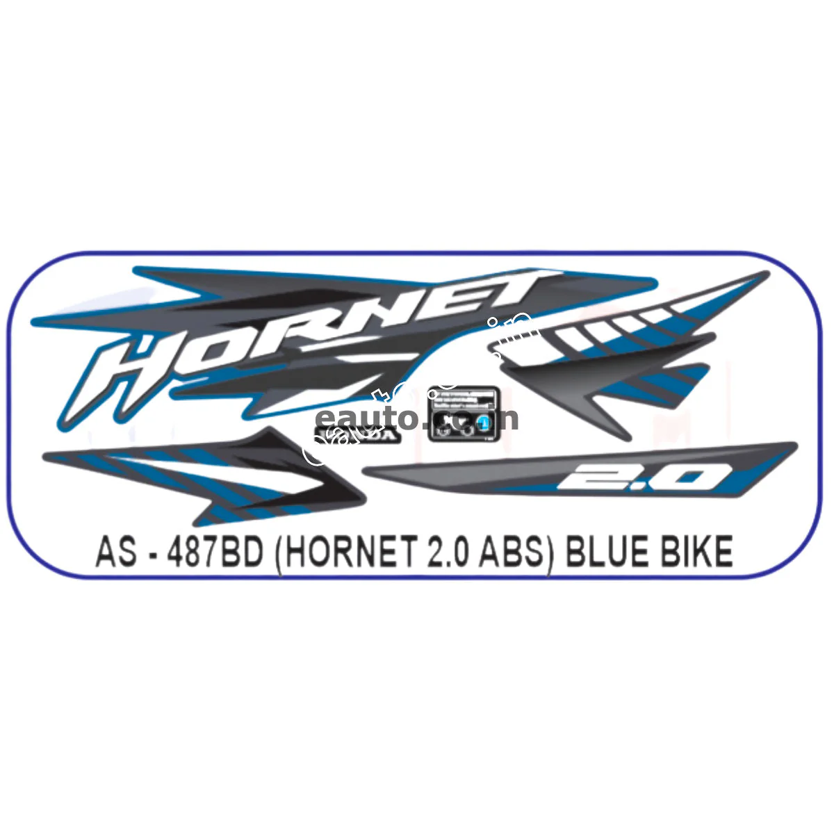 Graphics Sticker Set for Honda Hornet 2.0 | ABS | Blue Vehicle | Both Sides