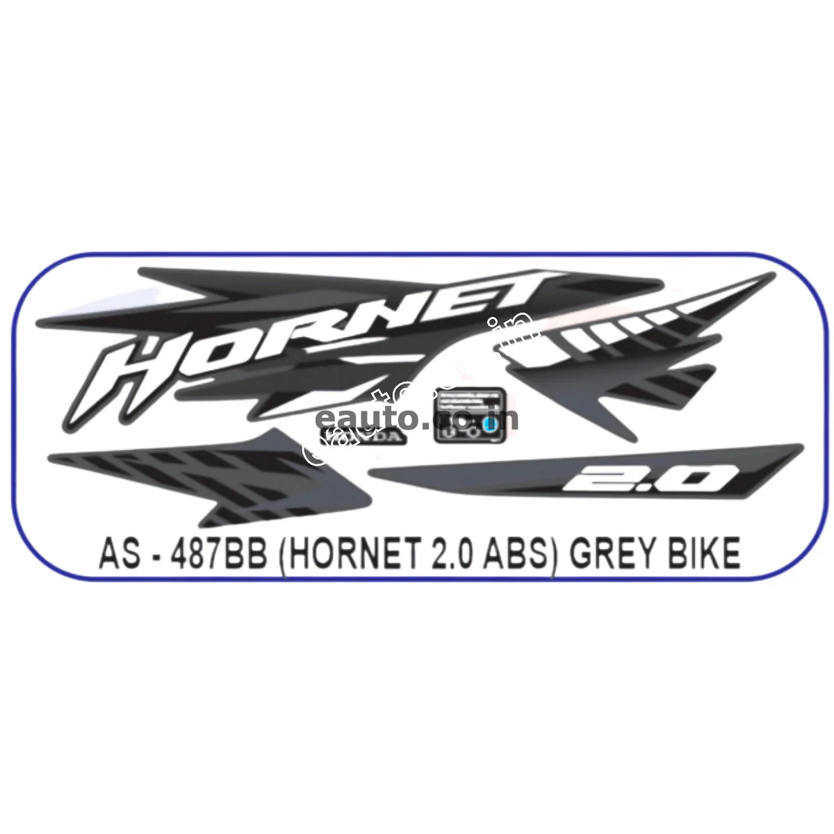Graphics Sticker Set for Honda Hornet 2.0 | ABS | Grey Vehicle | Both Sides