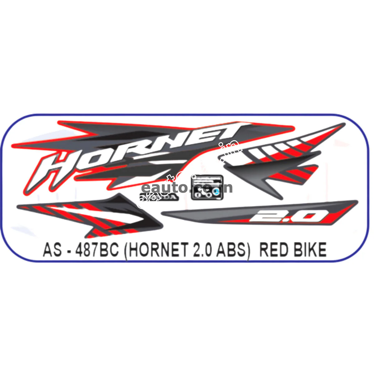 Graphics Sticker Set for Honda Hornet 2.0 | ABS | Red Vehicle | Both Sides