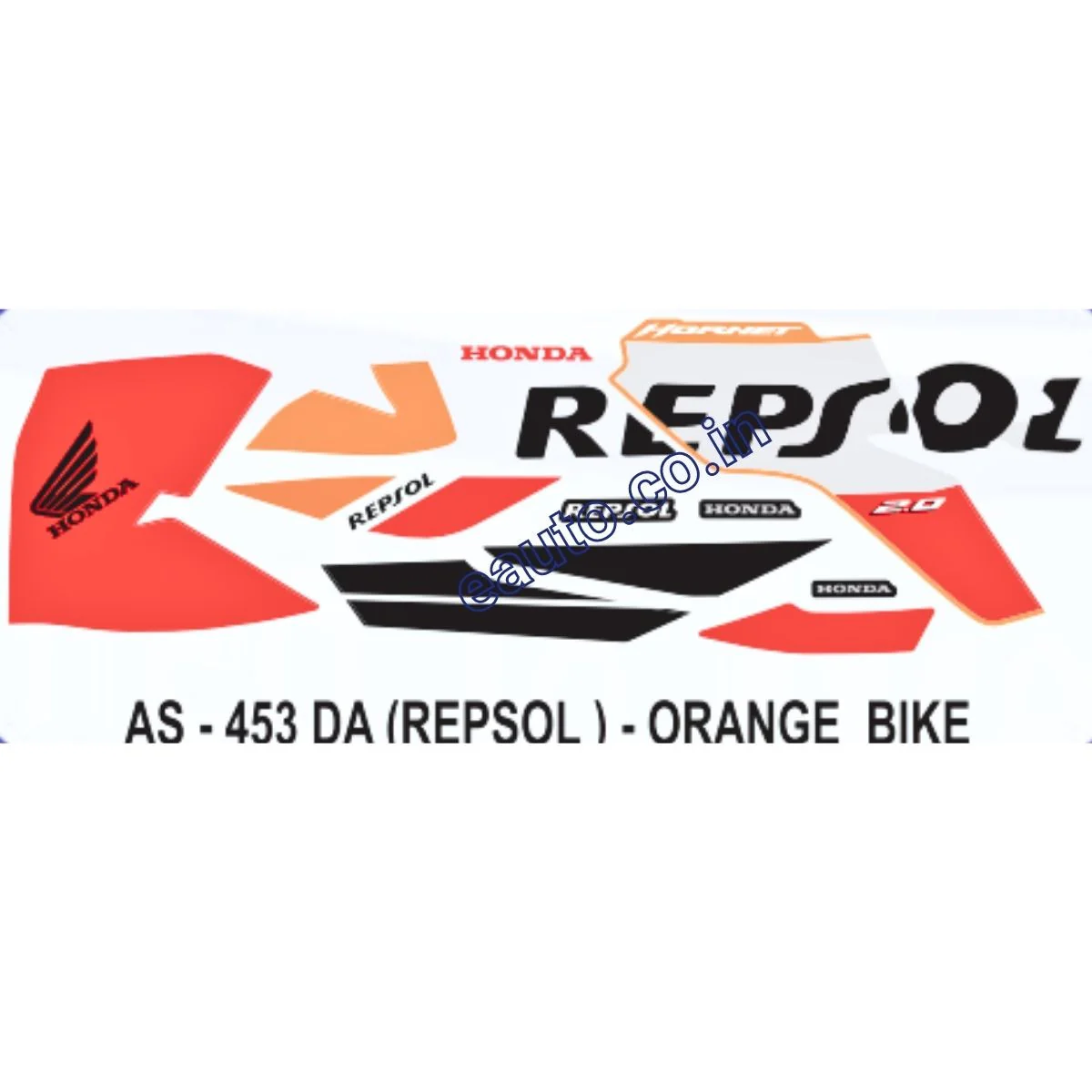 Graphics Sticker Set for Honda Hornet 2.0 | Repsol | Orange Vehicle | Both Sides