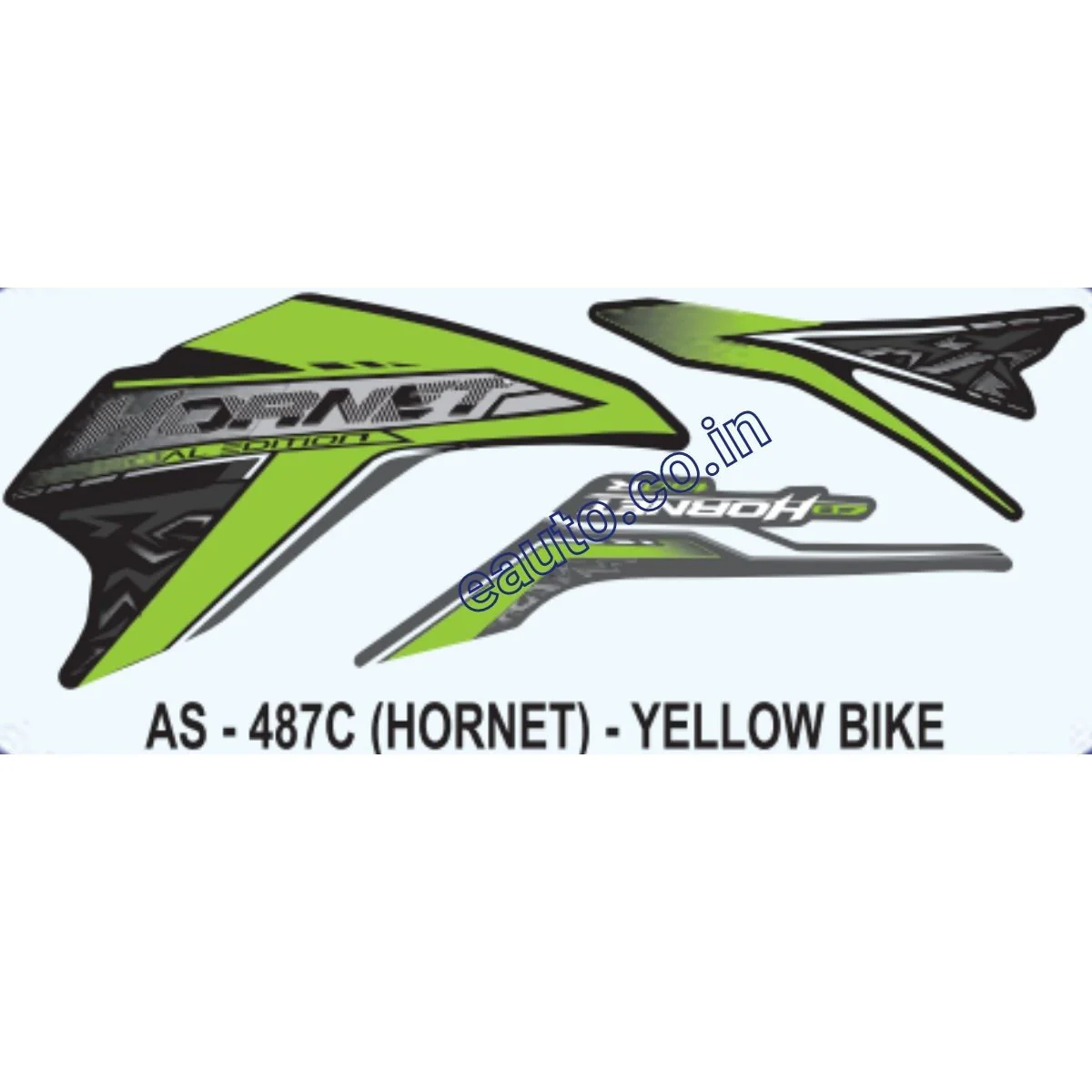 Graphics Sticker Set for Honda Hornet | Yellow Vehicle | Both Sides
